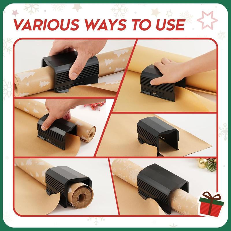 2-Pack Double-Sided Christmas Wrapping Paper Cutter