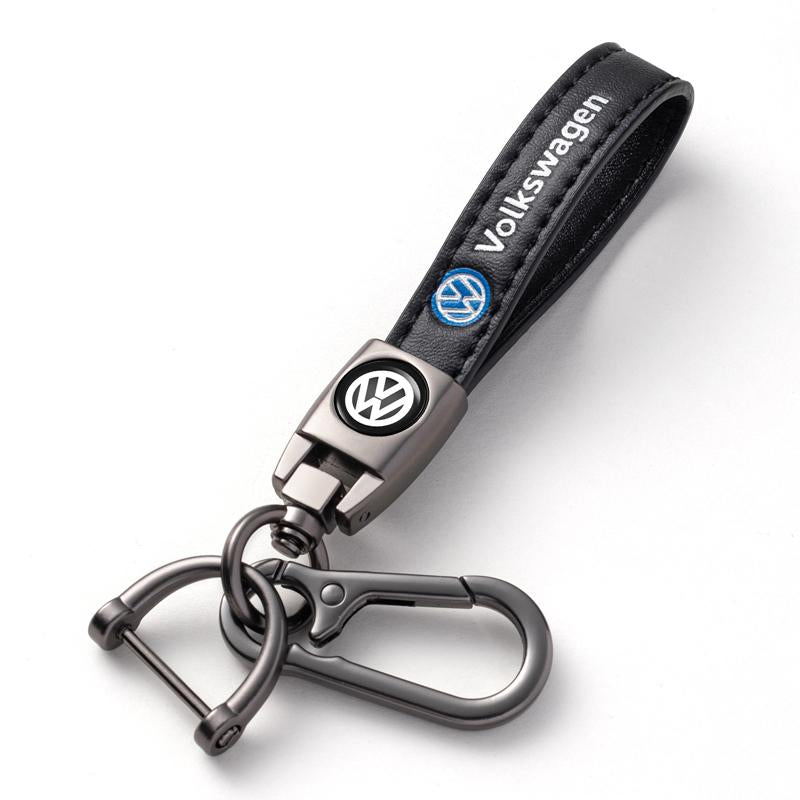 Car Key Chain with Logo Car Key Holder, Leather Keyring Fob Car Keychains