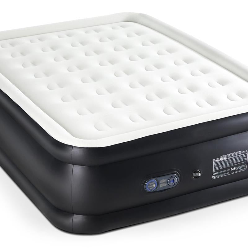 【Black Friday & Cyber Monday】Sweet Furniture F Air Mattress - 22" Inflatable Blow up Mattress Airbed with Built-In High Capacity Pump, Double Height, Adjustable, Non-Slip Bottom Design, Portable for Home or Camping