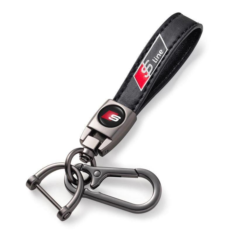 Car Key Chain with Logo Car Key Holder, Leather Keyring Fob Car Keychains