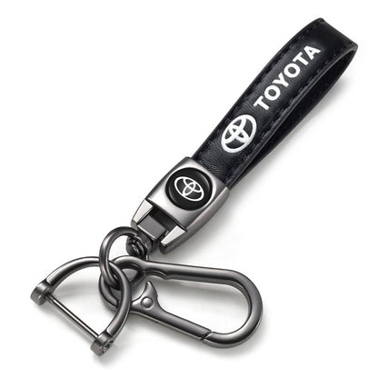 Car Key Chain with Logo Car Key Holder, Leather Keyring Fob Car Keychains