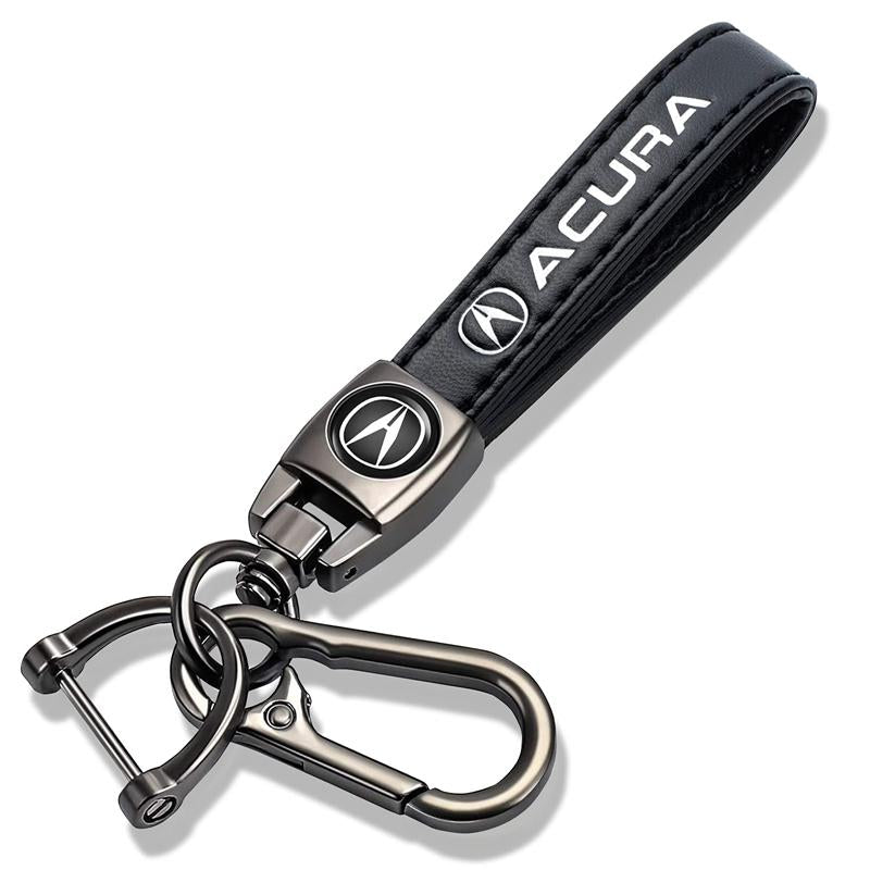 Car Key Chain with Logo Car Key Holder, Leather Keyring Fob Car Keychains