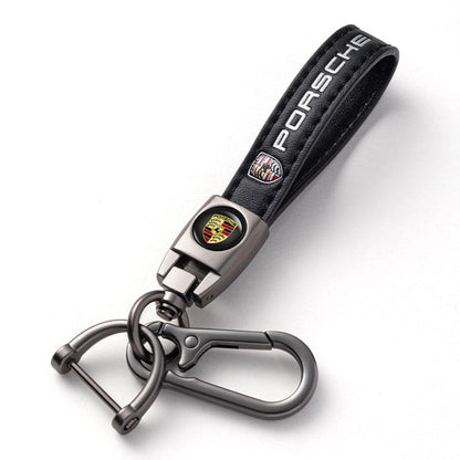 Car Key Chain with Logo Car Key Holder, Leather Keyring Fob Car Keychains