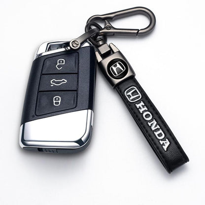 Car Key Chain with Logo Car Key Holder, Leather Keyring Fob Car Keychains