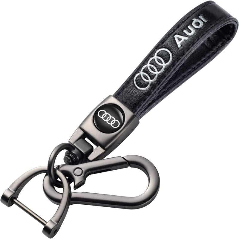 Car Key Chain with Logo Car Key Holder, Leather Keyring Fob Car Keychains