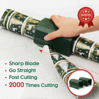 2-Pack Double-Sided Christmas Wrapping Paper Cutter