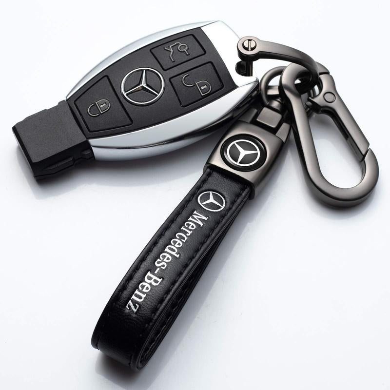 Car Key Chain with Logo Car Key Holder, Leather Keyring Fob Car Keychains