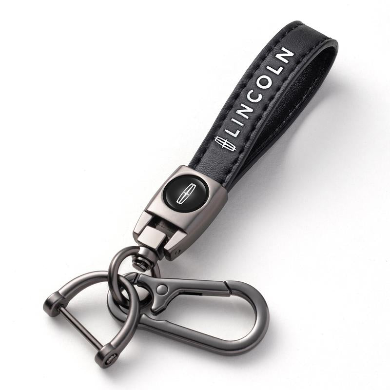 Car Key Chain with Logo Car Key Holder, Leather Keyring Fob Car Keychains